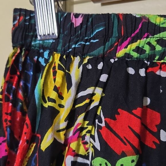 Serengeti Colorful Floral Tiered Midi Skirt Tropical Island Vacation Coastal - Picture 4 of 14